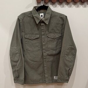 Insight Olive Green Utility Shirt Jacket L / Women’s XL Camo Trim Patch Elbows